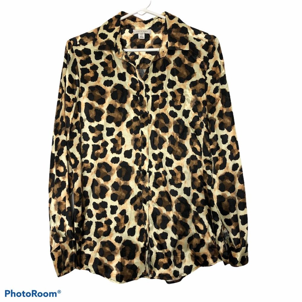 Topshop Leopard Print Button Down Shirt - Picture 2 of 8
